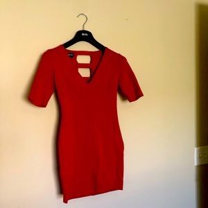 BEBE red sexy and professional looking dress 3/4 sleeve